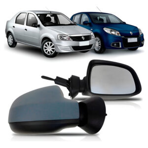 Par Retrovisor Logan Sandero 11/13 Com Controle Capa Primer Direito + Esquerdo