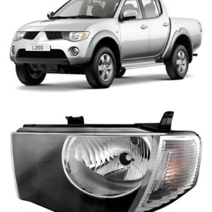 Farol L200 Triton 07/16 Foco Simples Pisca Cristal 1ª Linha Esquerdo/motorista