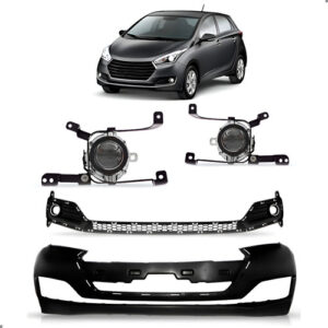 Kit Parachoque Para Hb20 2016 2017 2018 2019 Grade E Milhas Preto