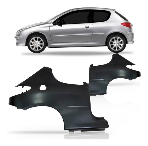 Par Lateral Traseira Peugeot 206 1998 A 2010 2 Portas