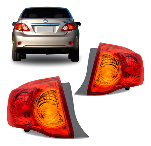 Par Sinaleira Corolla 2008 2009 2010 2011 Traseira Canto Vermelho