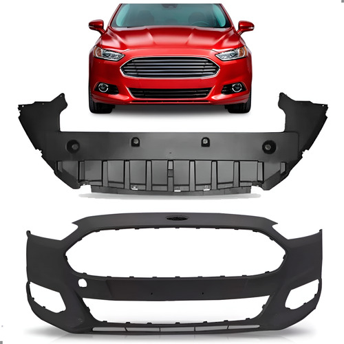 Parachoque Para Fusion 2014 2015 2016 C/ Defletor Dianteiro Preto