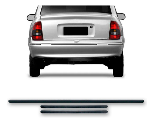 Friso Protetor Parachoque Corsa 1994 A 1999 Sedan 3pcs Preto