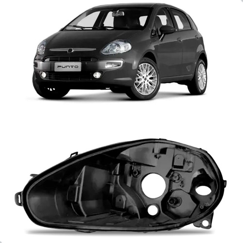 Farol Carcaça Punto 2013 2014 2015 2016 2017 1ª Linha Esquerdo/motorista