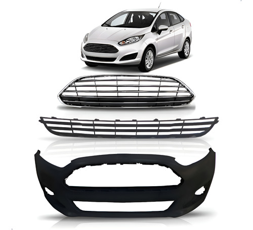 Kit Envolvente New Fiesta 2013 2014 A 2017 Sedan 1a Linha  Preto