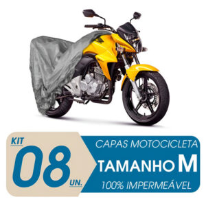 08 Capas Cobrir Moto Impermeável Proteção Uv M Mega Desconto Cinza