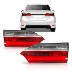 Par Lanterna Traseira Corolla 2018 A 2019 Mala Com Led Ambos Lados Vermelho