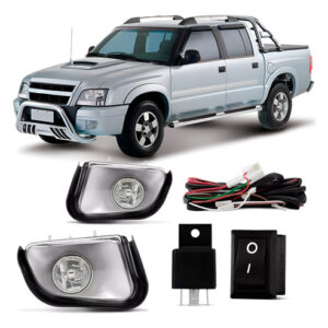 Kit Farol Milha Neblina S10 Pitbull 2001 À 2011 Lente Vidro Transparente