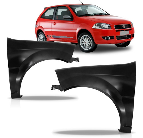 Par Paralama Palio Siena 2008 A 2011 Sem Furo Lateral