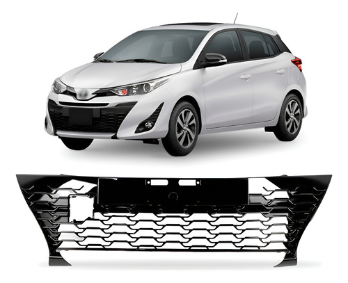 Tela Frontal Central Parachoque Para Yaris 18 A 23 Brilhante