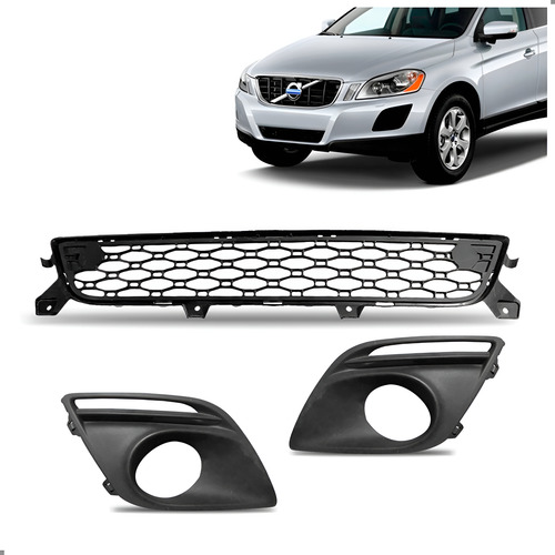 Kit Grade Para Volvo Xc60 2008 A 2013 Inferior E Laterais Preto