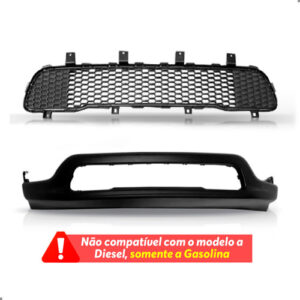 Kit Spoiler Para Jeep Compass 2017 A 2021 Com Grade Preto