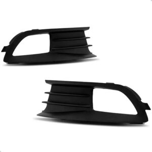 Par Moldura Grade Milha Vw Gol 2013 A 2016 Preto C/ Furo - Preto - Ambos Os Lados