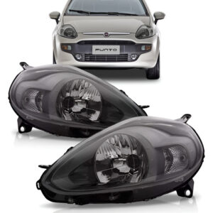 Farol Punto 12 13 2014 15 16 17 2018 Mascara Cinza 1ª Linha - Esquerdo/motorista