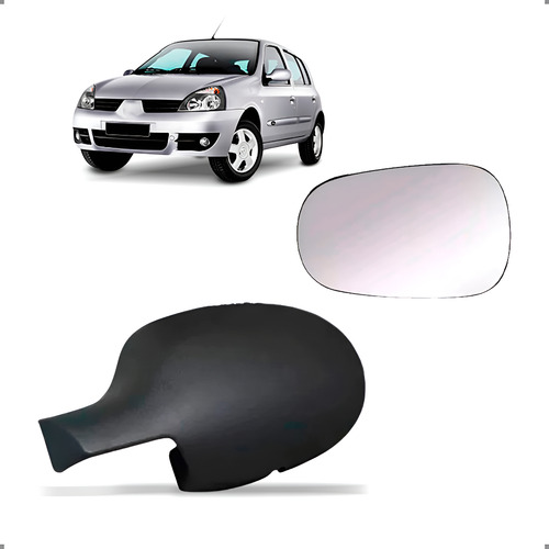 Kit Capa E Lente De Retrovisor Clio 1999 A 2011 Esquerdo Esquerdo