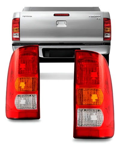Par Sinaleira Traseira Hilux Pick-up 2005 A 2011 Vermelho