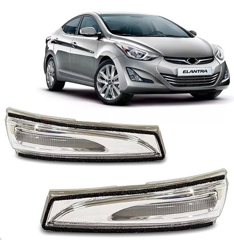 Par Pisca Retrovisor Para Hyundai Elantra 2011 Até 2016