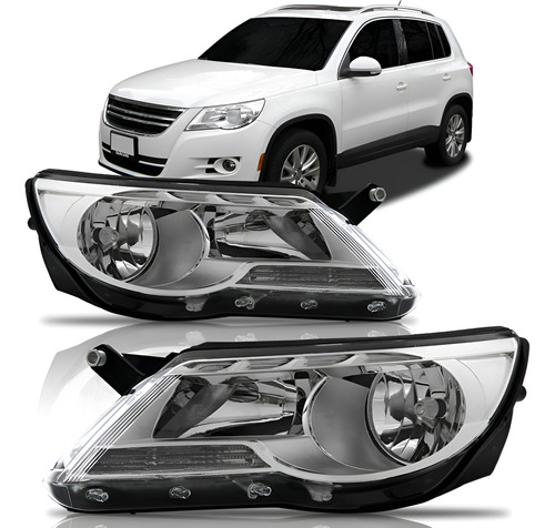 Farol Tiguan 2009 2010 2011 Cromado 1ª Linha Direito/passageiro