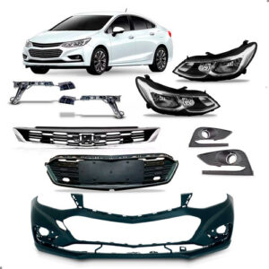 Kit Frente Para Cruze 2017 A 2019 Farois Grades Parachoques Preto