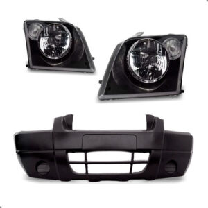 Kit Parachoque Ecosport 2003 2004 A 2007 Com Par Farol - Preto