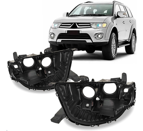 Par Carcaça Farol Pajero Dakar 2009 A 2014 C/ Regulador