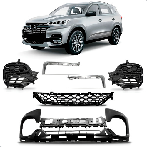 Kit Parachoque Tiggo 8 2021 A 2025 Com Grade E Frisos