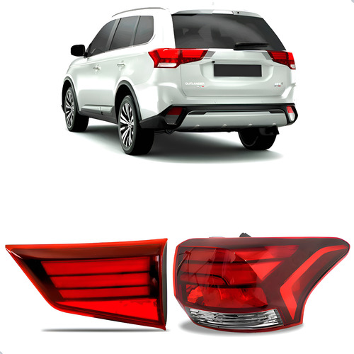 Jogo Sinaleira Outlander 16 A 2018 Canto E Tampa L. Direito Direito/passageiro Vermelho