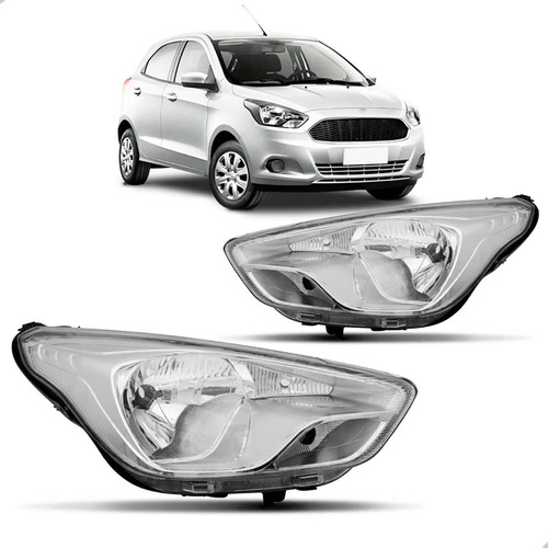 Par Farol Para Ford Ka 2015 2016 2017 2018 Cromado Manual
