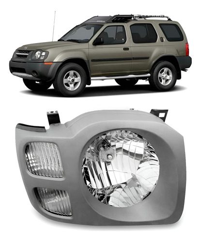 Farol Para Nissan Xterra 2004 A 2007 Moldura Cinza 1ª Linha Direito/passageiro