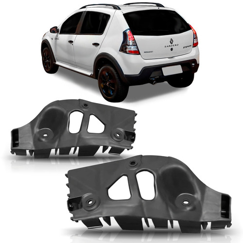 Par Reforço Parachoque Traseiro Sandero Stepway 2008 A 2014