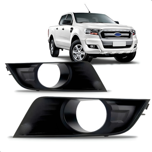 Par Moldura Milha Ranger 2017 2018 2019 Com Furo Preto Ambos Lados