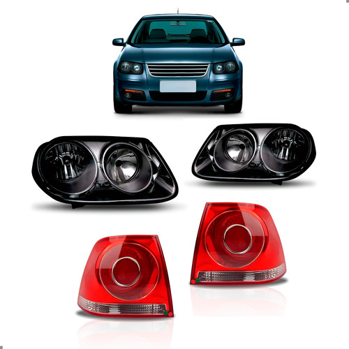 Kit Lanterna Bora 2008 A 2011 Par Faróis E Par Lanterna Ambos Lados Preto