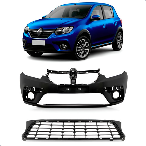 Kit Envolvente Sandero 2020 A 2023 C/ Grade Central Novo Preto