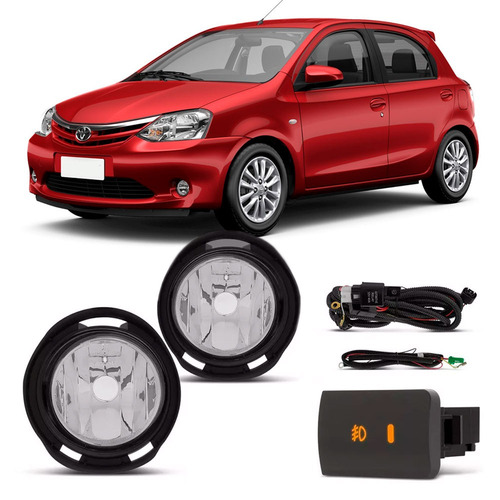 Kit Farol Milha Auxiliar Etios 2012 À 2015 Sem Moldura