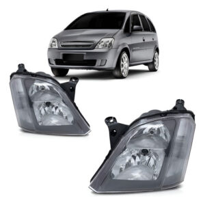 Farol Meriva 2002 A 2011 Máscara Cinza 1ª Linha - Esquerdo/motorista