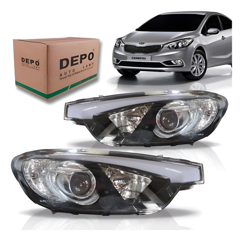 Par Farol Para Kia Cerato 2014 2015 2016 Sem Led Direito E Esquerdo