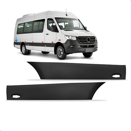 Par Friso Lateral Para Sprinter 2020 A 2025 Traseiro C/ Furo Preto