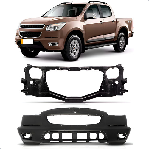 Kit Parachoque C/ Painel Frontal S10 2012 A 2016 Novo Preto