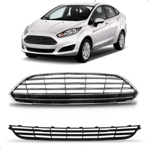 Tela Frontal Radiador Fiesta 2013 A 16 Sedan Moldura Cromado Cromado