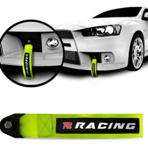 Tow Strap Hook Cinta Reboque Engate Parafusado Cor Verde Fluorescente