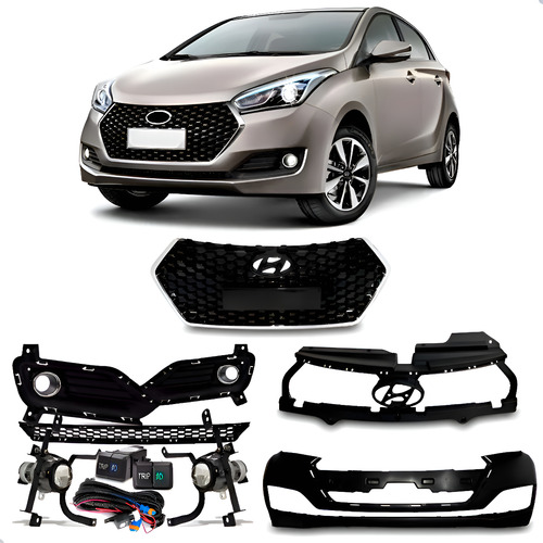 Envolvente Hb20 2017 18 19 2020 Colmeia C/ Reforço Novo Preto