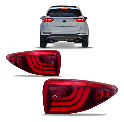 Par Lanterna Traseira Sportage 2017 2018 2019 Canto Com Led Direito