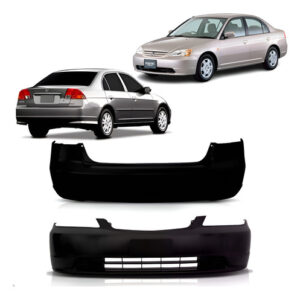 Kit Parachoque Dianteiro E Traseiro Civic 2001 2002 2003 Preto