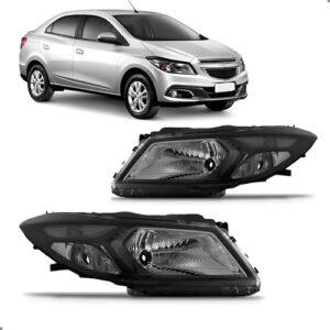 Par Farol Para Prisma 2012 A 2016 Manual Mascara Negra Ambos Lados