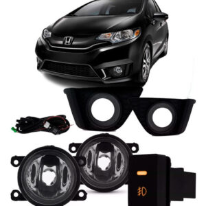 Kit Farol Milha Auxiliar Fit 2015 À 2017 Grade Friso Preto