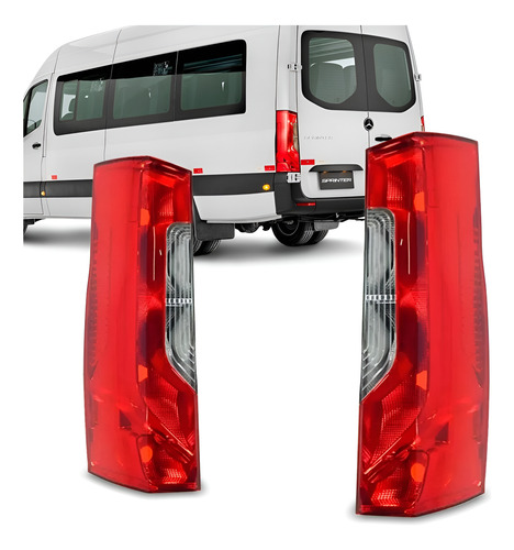 Par Lanterna Traseira Sprinter 2018 A 2022 Vermelho