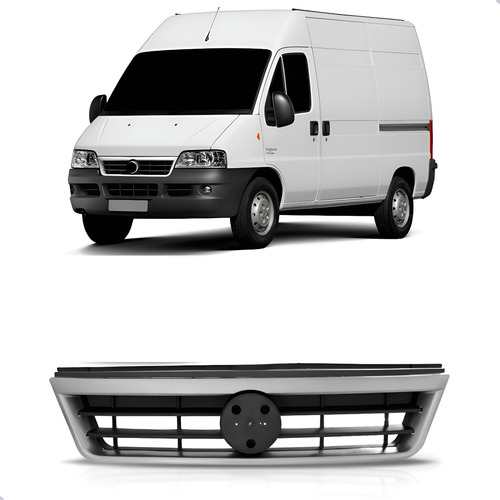 Tela Frontal Dianteira Ducato 04 05 06 07 A 11 Friso Prata Preto