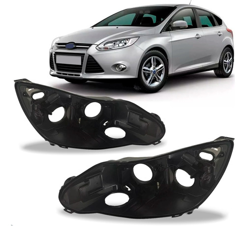 Par Carcaça Farol Dianteiro Para Ford Focus 2014 2015