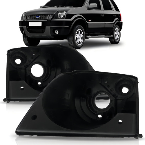 Par Carcaça De Farol Ecosport 2003 2004 2005 2006 2007