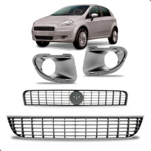 Kit Grade Parachoque Para Punto 2007 2008 2009 A 2011 Prata Prateado